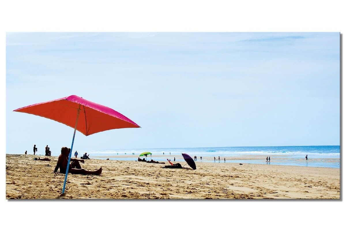 Wandbild: à la plage de Biscarosse 7 - Querformat 2:1 - viele Größen & Materialien – Exklusives Fotokunst-Motiv als Leinwandbild oder Acrylglasbild zur Wand-Dekoration