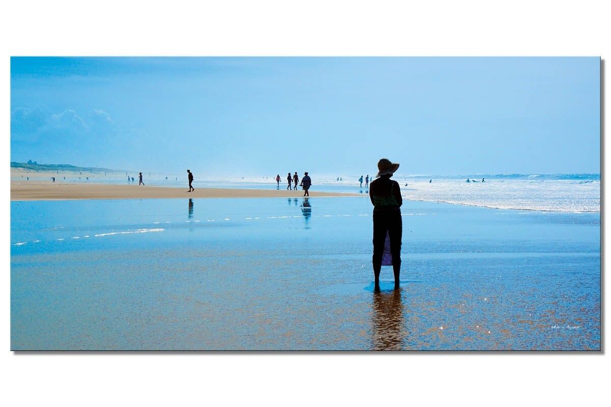 Wandbild: à la plage de Biscarosse 11 - Querformat 2:1 - viele Größen & Materialien – Exklusives Fotokunst-Motiv als Leinwandbild oder Acrylglasbild zur Wand-Dekoration