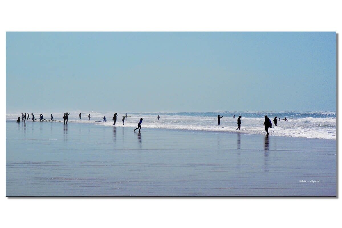 Wandbild: á la plage de Biscarosse 16 - Querformat 2:1 - viele Größen & Materialien – Exklusives Fotokunst-Motiv als Leinwandbild oder Acrylglasbild zur Wand-Dekoration