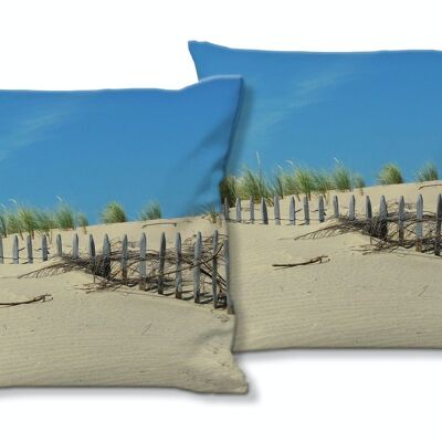 Decorative photo cushion set (2 pieces), motif: dune landscape 3 - size: 40 x 40 cm - premium cushion cover, decorative cushion, decorative cushion, photo cushion, cushion cover