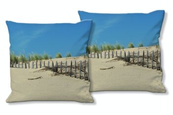 Ensemble de coussins photo décoratifs (2 pièces), motif : paysage de dunes 3 - taille : 40 x 40 cm - housse de coussin premium, coussin décoratif, coussin décoratif, coussin photo, housse de coussin 1