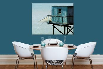 Papier peint : Cabane avec un filet devant la mer - Format paysage 4:3 - Nombreuses tailles et matériaux - Motif d'art photo exclusif sous forme de toile ou de verre acrylique pour la décoration murale 3