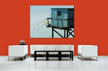 Papier peint : Cabane avec un filet devant la mer - Format paysage 4:3 - Nombreuses tailles et matériaux - Motif d'art photo exclusif sous forme de toile ou de verre acrylique pour la décoration murale 8