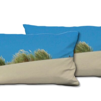 Set di cuscini decorativi con foto (2 pezzi), motivo: paesaggio di dune 3 - dimensioni: 80 x 40 cm - fodera per cuscino premium, cuscino decorativo, cuscino decorativo, cuscino fotografico, fodera per cuscino