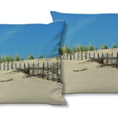 Ensemble de coussins photo décoratifs (2 pièces), motif : paysage de dunes 5 - taille : 40 x 40 cm - housse de coussin premium, coussin décoratif, coussin décoratif, coussin photo, housse de coussin