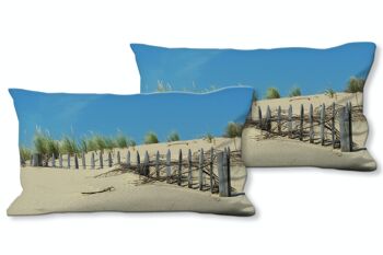 Ensemble de coussins photo décoratifs (2 pièces), motif : paysage de dunes 5 - taille : 80 x 40 cm - housse de coussin premium, coussin décoratif, coussin décoratif, coussin photo, housse de coussin 1