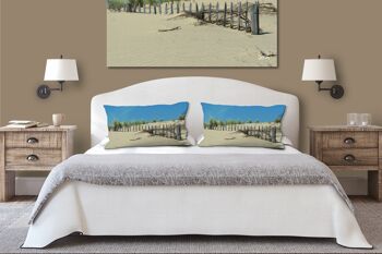 Ensemble de coussins photo décoratifs (2 pièces), motif : paysage de dunes 5 - taille : 80 x 40 cm - housse de coussin premium, coussin décoratif, coussin décoratif, coussin photo, housse de coussin 2