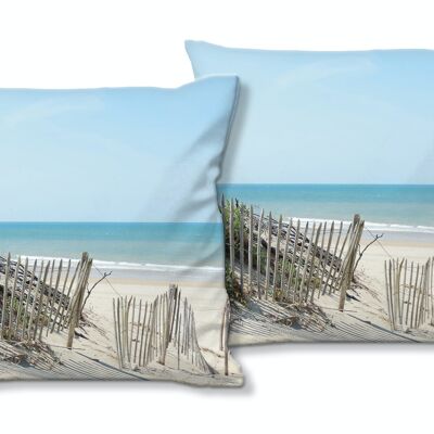 Decorative photo cushion set (2 pieces), motif: dune landscape 7 - size: 40 x 40 cm - premium cushion cover, decorative cushion, decorative cushion, photo cushion, cushion cover