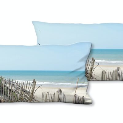Set di cuscini decorativi con foto (2 pezzi), motivo: paesaggio di dune 7 - dimensioni: 80 x 40 cm - fodera per cuscino premium, cuscino decorativo, cuscino decorativo, cuscino fotografico, fodera per cuscino
