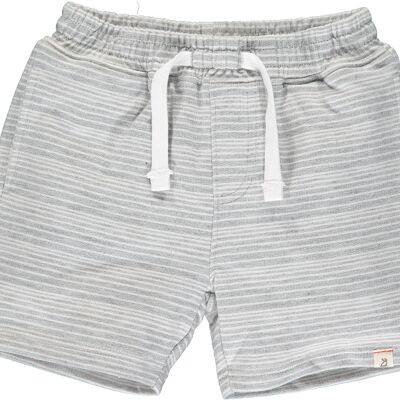 Pantalón corto de chándal BLUEPETER gris / rayas blancas adolescentes