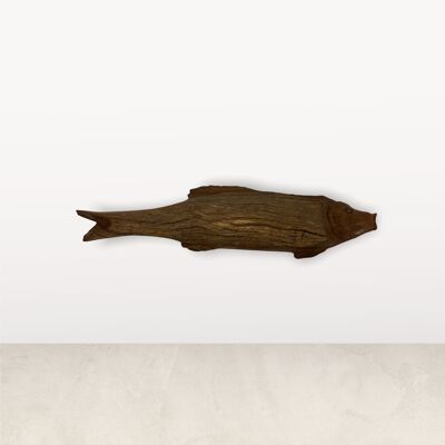 Pesce intagliato a mano in legno galleggiante - (M1.3)