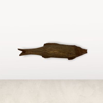 Poisson sculpté à la main en bois flotté - (M1.3)