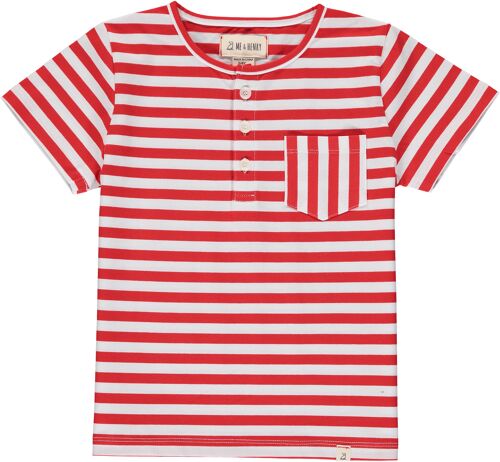 DODGER henley Red/white stripe