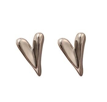 Boucles d'oreilles coeur origami exquis aiguille en argent 925 1