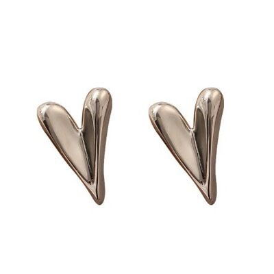 Boucles d'oreilles coeur origami exquis aiguille en argent 925