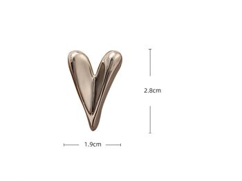 Boucles d'oreilles coeur origami exquis aiguille en argent 925 5