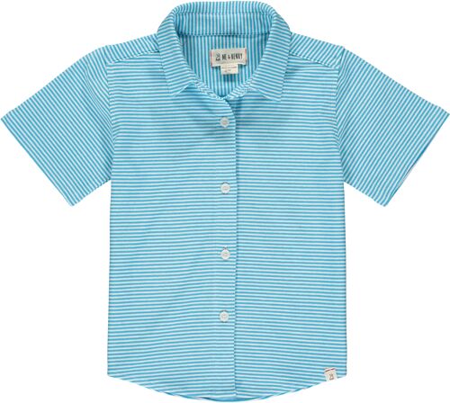 TILLER jersey shirt Aqua/white micro stripe kids