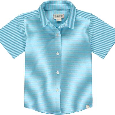 Camisa de punto TILLER Aqua / blanco micro rayas niños