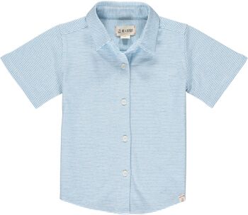 Chemise jersey TILLER bleu/blanc micro rayures kids