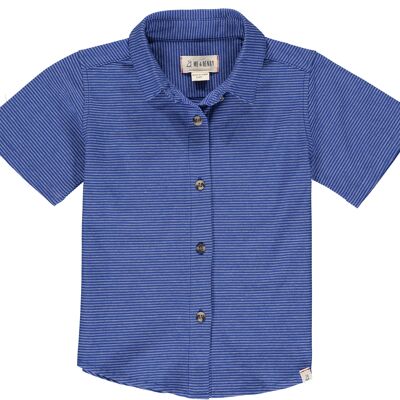 Camiseta de punto TILLER Royal / blanco micro rayas niños