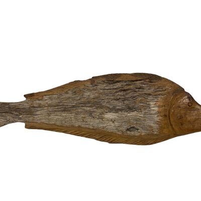Pescado tallado a mano en madera flotante - (1303)
