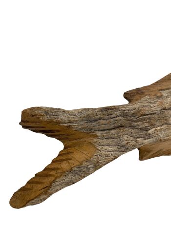 Poisson sculpté à la main en bois flotté - (1303) 3