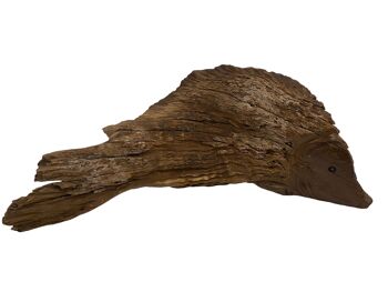 Poisson sculpté à la main en bois flotté - (1304) 1