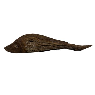 Pesce intagliato a mano in legno galleggiante - (13,8) grande