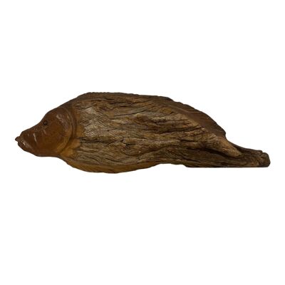 Poisson sculpté à la main en bois flotté - (13,9) Grand