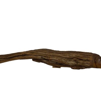 Poisson sculpté à la main en bois flotté - (1302)