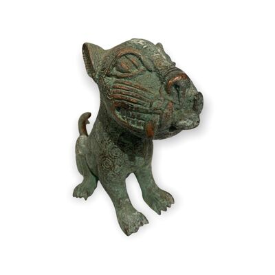 Benin-Leopardenskulptur – Bronze groß