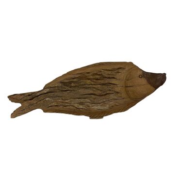 Pesce intagliato a mano in legno galleggiante - (13.3) Grande