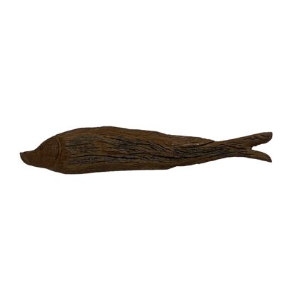 Pesce intagliato a mano in legno galleggiante - (13,5) grande
