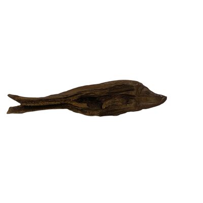 Pesce intagliato a mano in legno galleggiante - (13,6) grande