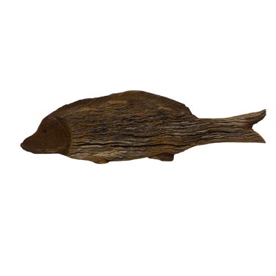 Pesce intagliato a mano in legno galleggiante - (13,7) grande
