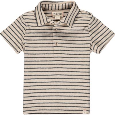 Polo FLAGSTAFF Rayure beige/charbon