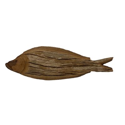 Pesce intagliato a mano in legno galleggiante - (13.1) Grande