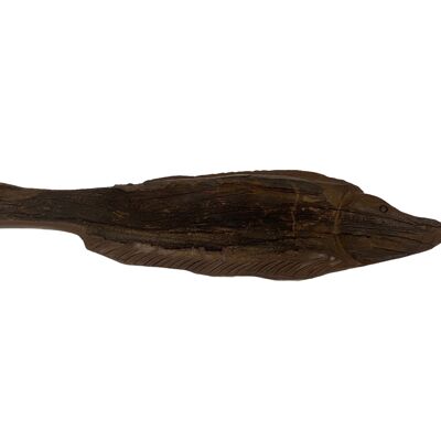Pesce intagliato a mano in legno galleggiante - (13.2) Grande