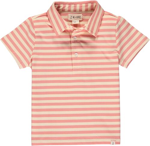 FLAGSTAFF polo Coral/cream stripe