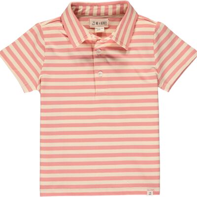 FLAGSTAFF polo Coral/cream stripe