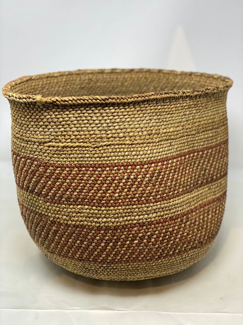 Iringa Basket - Brown Striped Pattern - L