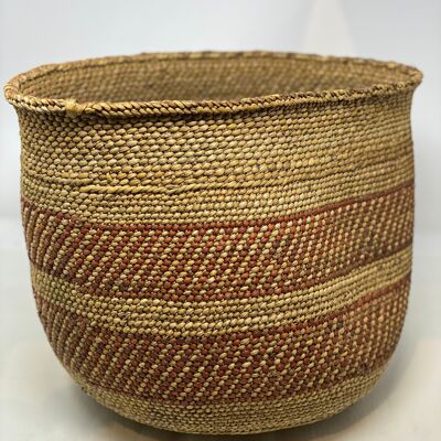 Iringa Basket - Brown Striped Pattern - L