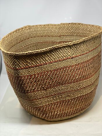 Panier Iringa - Motif Rayé Marron - XL