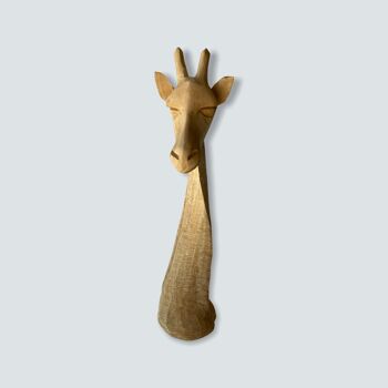 Sculptures Swazi tête de girafe - bois - S 1