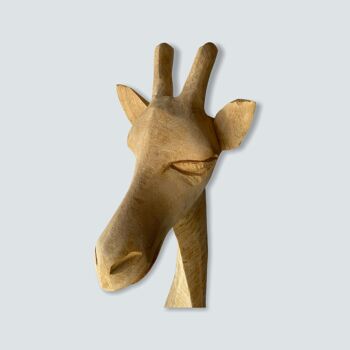 Sculptures Swazi tête de girafe - bois - S 2