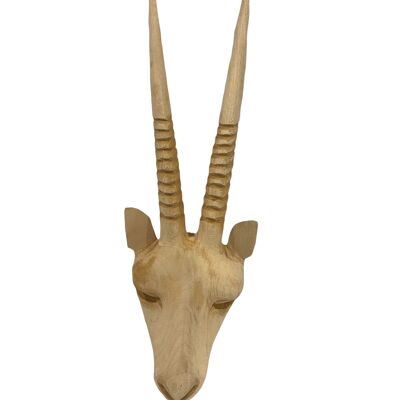 Swazi Gemsbok de cabeza de ciervo tallado a mano - (42) Pequeño
