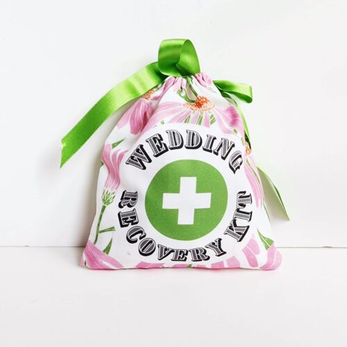 Wedding Recovery Kit Pouch with Floral Echinacea Print