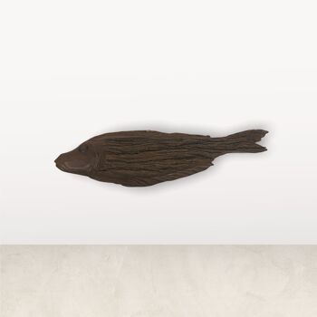 Poisson sculpté à la main en bois flotté - (S01.1) 1