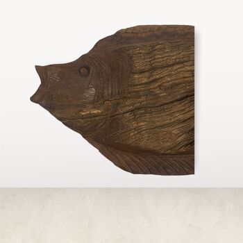 Poisson sculpté à la main en bois flotté - (S01.5) 2