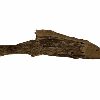 Pescado tallado a mano en madera flotante - Grande